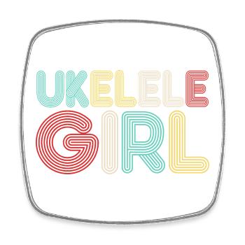 Hawaiian Ukulele Uke Retro 70s - Viereckiger Kühlschrankmagnet - Weiß - Vorne