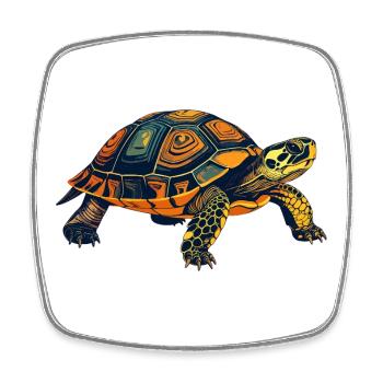 Turtle Portrait Motif - Square fridge magnet - white - Front