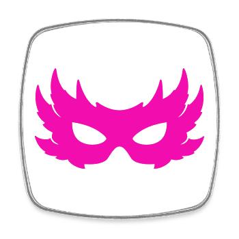 Venezianische Maske - Viereckiger Kühlschrankmagnet - Weiß - Vorne