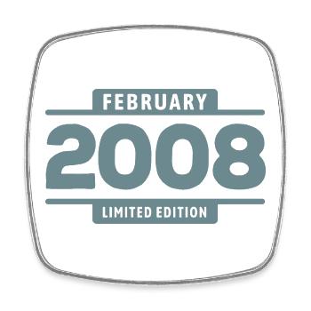 Limited Edition February 2008 Birthday Gift - Square fridge magnet - white - Front