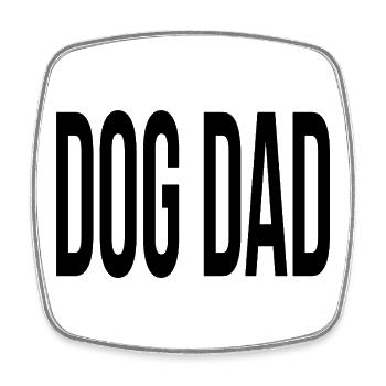 Dog DAD Minimaliste – noir - Magnet carré - blanc - Devant