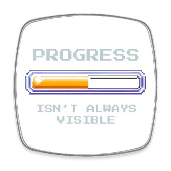 Invisible Progress | Social Work - Square fridge magnet - white - Front