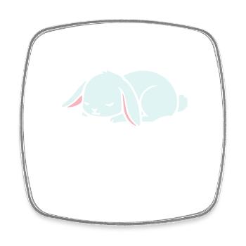 Schlafender Hase auf Wolke Traum - Viereckiger Kühlschrankmagnet - Weiß - Vorne