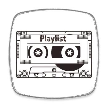Cassette Retro Playlist - Square fridge magnet - white - Front