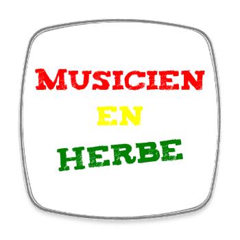 BUDDING MUSICIAN! (reggae, ska, dub) - Square fridge magnet - white - Front