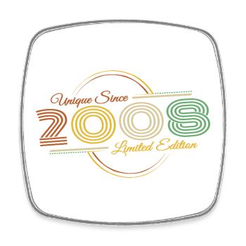 Einzigartiger 18 Geburtstag Jahrgang 2008 Retro - Viereckiger Kühlschrankmagnet - Weiß - Vorne