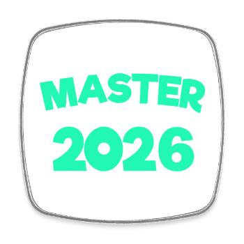 Master 2026 Master Doctorat Diplôme - Magnet carré - blanc - Devant