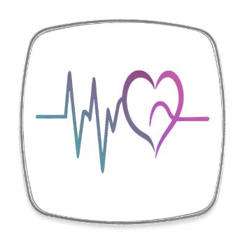 Gradient ECG Heart - Square fridge magnet - white - Front