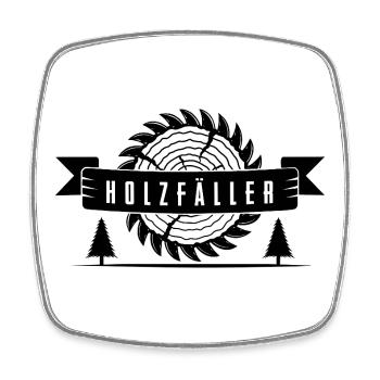 Holzfäller - Viereckiger Kühlschrankmagnet - Weiß - Vorne