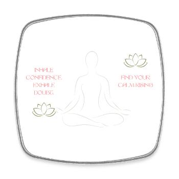 Lotusmeditation Linienkunst - Viereckiger Kühlschrankmagnet - Weiß - Vorne