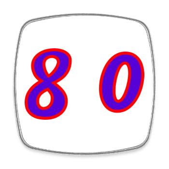 80. 80 JAHRE. 80. JUBILÄUM. 80-JAHRES-JUBILÄUM. - Viereckiger Kühlschrankmagnet - Weiß - Vorne