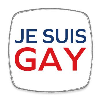 I am gay - Square fridge magnet - white - Front