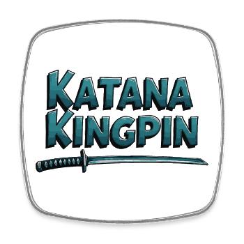 Katana Kingpin – Samurai Statement - Viereckiger Kühlschrankmagnet - Weiß - Vorne