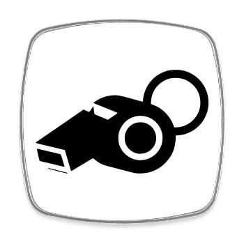 Entraîneur arbitre de sifflet - Magnet carré - blanc - Devant