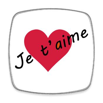 Herz, ich liebe dich - Viereckiger Kühlschrankmagnet - Weiß - Vorne