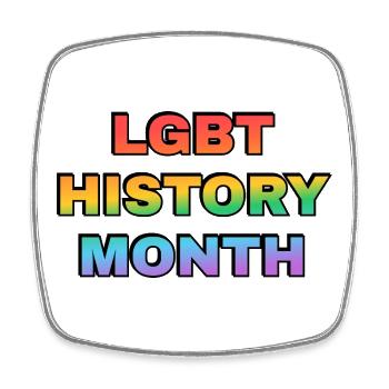 LGBT History Month Verlauf Regenbogentext - Viereckiger Kühlschrankmagnet - Weiß - Vorne
