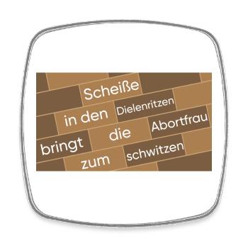 Wortcollage Mauer Typografie, Scheiße in... - Viereckiger Kühlschrankmagnet - Weiß - Vorne