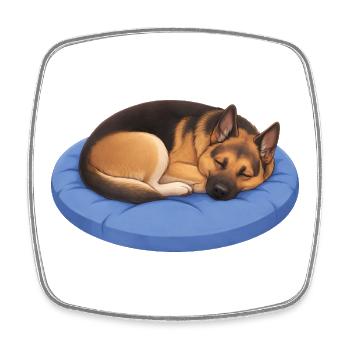 German Shepherd Relax, Chill, Lie - Square fridge magnet - white - Front