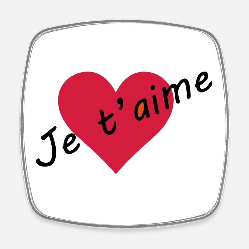 I love you - Square fridge magnet - white