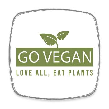 Go Vegan - Love All Eat Plants Statement - Viereckiger Kühlschrankmagnet - Weiß - Vorne