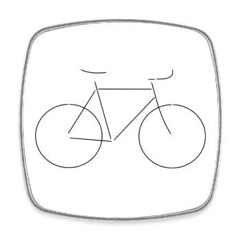 Fahrrad Rad - Viereckiger Kühlschrankmagnet - Weiß - Vorne