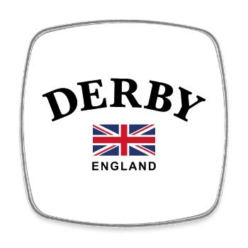 Derby, England - Viereckiger Kühlschrankmagnet - Weiß - Vorne