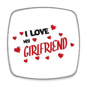 J’adore mon cœur Love Design - Magnet carré - blanc - Devant