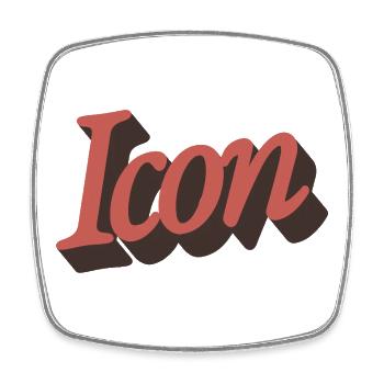 Retro Icon Script in Autumn Orange - Square fridge magnet - white - Front