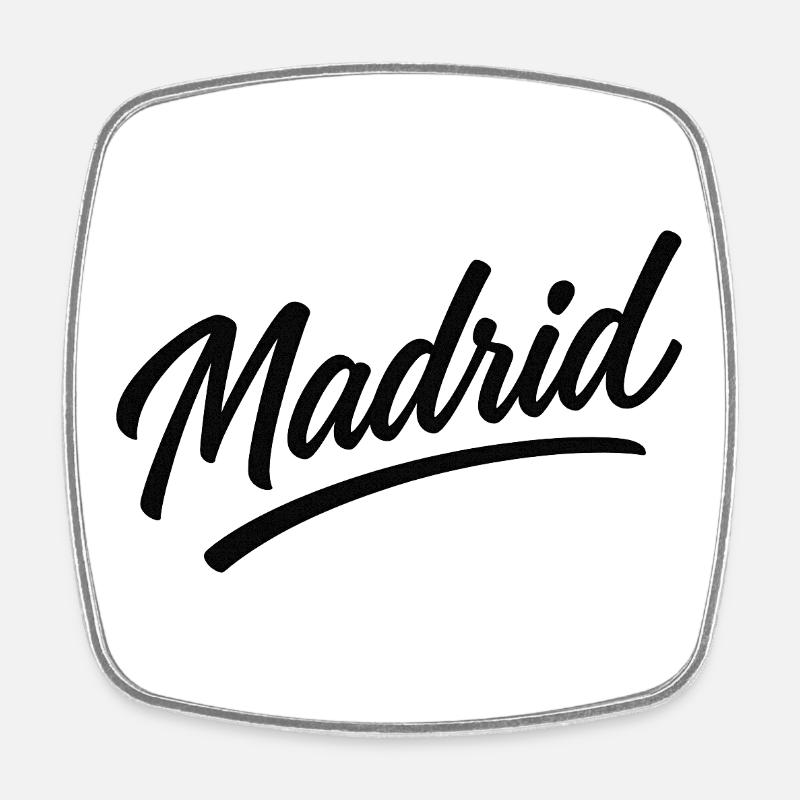 Madrid Script Urban Logo - Square fridge magnet - white