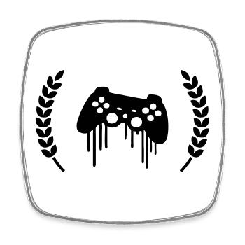 gaming kontroller kranz wappen - Viereckiger Kühlschrankmagnet - Weiß - Vorne