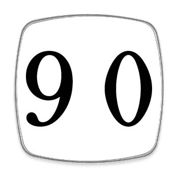90. 90 JAHRE. 90-JÄHRIGES JUBILÄUM. 90-JÄHRIGES JUBILÄUM. - Viereckiger Kühlschrankmagnet - Weiß - Vorne