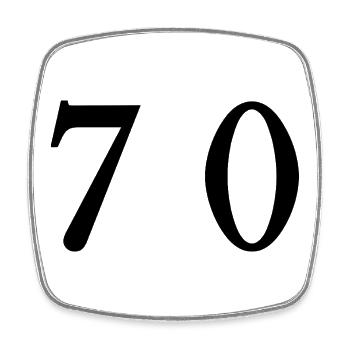 70. 70 YEARS. 70th ANNIVERSARY. 70 YEARS ANNIVERSARY. - Square fridge magnet - white - Front