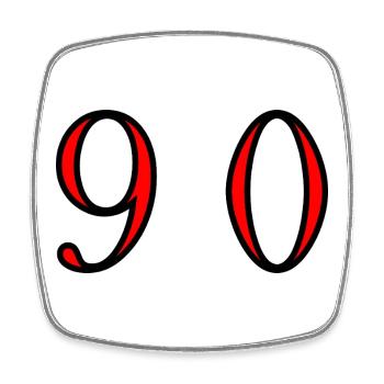 90. 90 JAHRE. 90-JÄHRIGES JUBILÄUM. 90-JÄHRIGES JUBILÄUM. - Viereckiger Kühlschrankmagnet - Weiß - Vorne