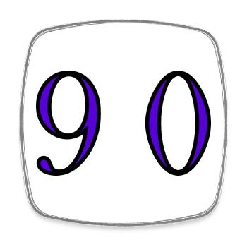 90. 90 JAHRE. 90-JÄHRIGES JUBILÄUM. 90-JÄHRIGES JUBILÄUM. - Viereckiger Kühlschrankmagnet - Weiß - Vorne