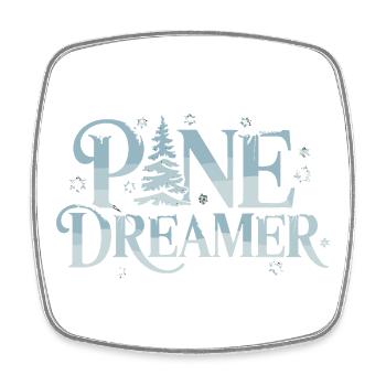 Pine Dreamer Winter Fir Snowflakes Forest - Square fridge magnet - white - Front