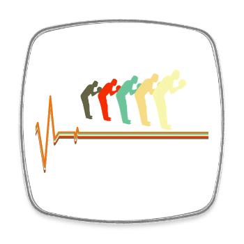 Bowling Heartbeat Pulse Retro Lifeline - Viereckiger Kühlschrankmagnet - Weiß - Vorne