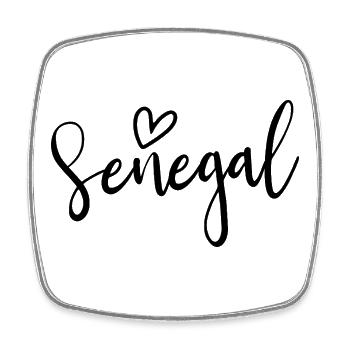 Senegal Heart Women's Love Senegal - Viereckiger Kühlschrankmagnet - Weiß - Vorne