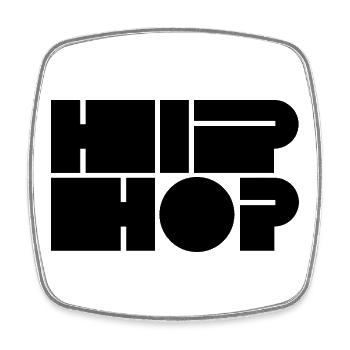 Hip Hop bold logo - Square fridge magnet - white - Front