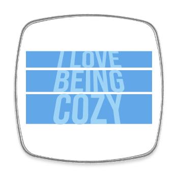 I Love Being Cozy Gemütlichkeit Zuhause Entspannt - Viereckiger Kühlschrankmagnet - Weiß - Vorne