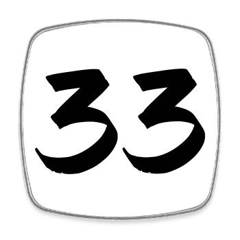 33 - Square fridge magnet - white - Front
