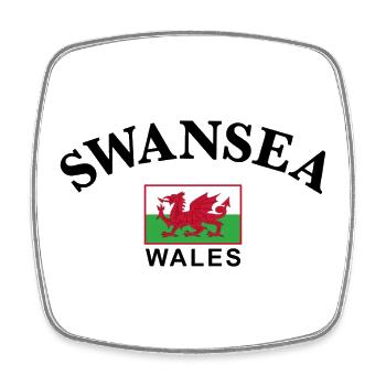 Swansea, Wales - Square fridge magnet - white - Front