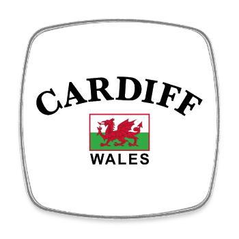 Cardiff, Wales - Viereckiger Kühlschrankmagnet - Weiß - Vorne