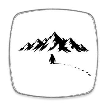 Pinguin Eisberg - Square fridge magnet - white - Front