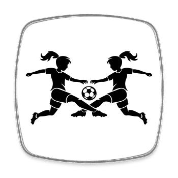 Soccer Girls Team Logo - Square fridge magnet - white - Front