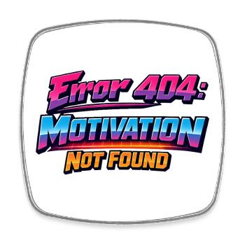 404 Désolé Motivation non trouvée rétro années 80 - Magnet carré - blanc - Devant