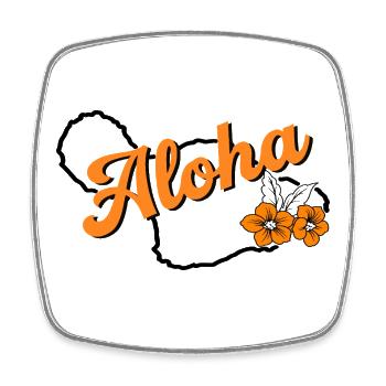 Maui Aloha, Chemise de l’Île Tropicale - Magnet carré - blanc - Devant