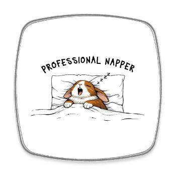Professional Napper Sleep Bunny Bunny Rabbit - Square fridge magnet - white - Front