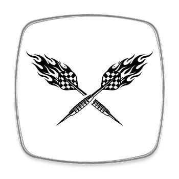 Dart Flame Darts Symbol - Square fridge magnet - white - Front