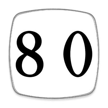 80. 80 YEARS. 80th ANNIVERSARY. 80 YEARS ANNIVERSARY. - Square fridge magnet - white - Front