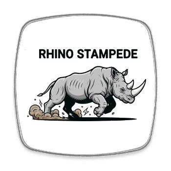 Nashorn-Stampede Wildnashorn - Viereckiger Kühlschrankmagnet - Weiß - Vorne
